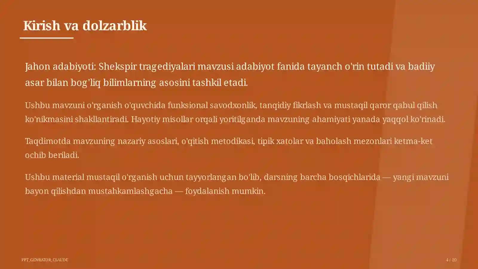 Shekspir tragediyalari (10-sinf) 4