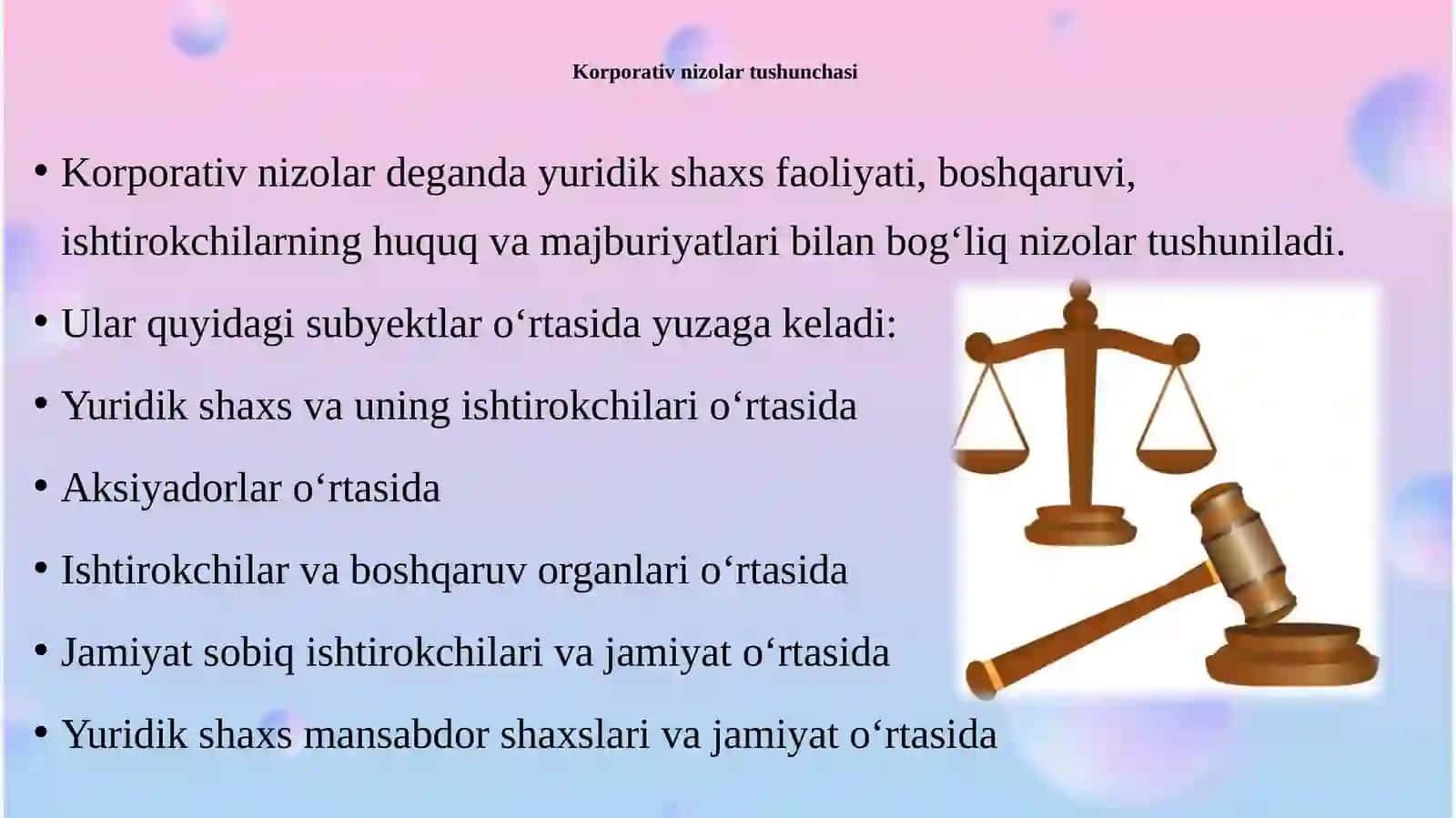 Sudlarda korporativ nizolarni ko‘rib chiqishning o‘ziga xos xususiyatlari 4
