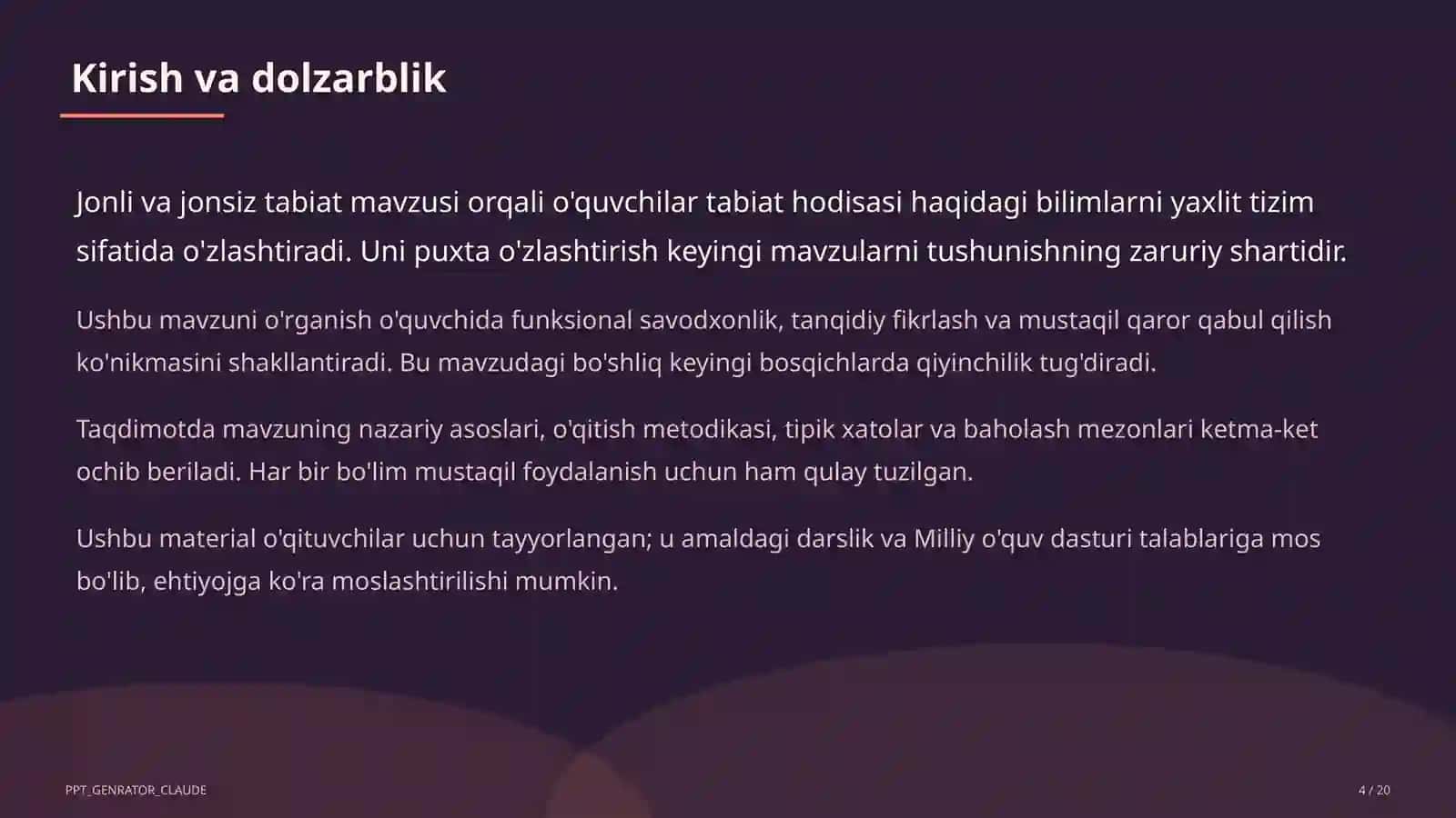 Jonli va jonsiz tabiat (2-sinf) 4