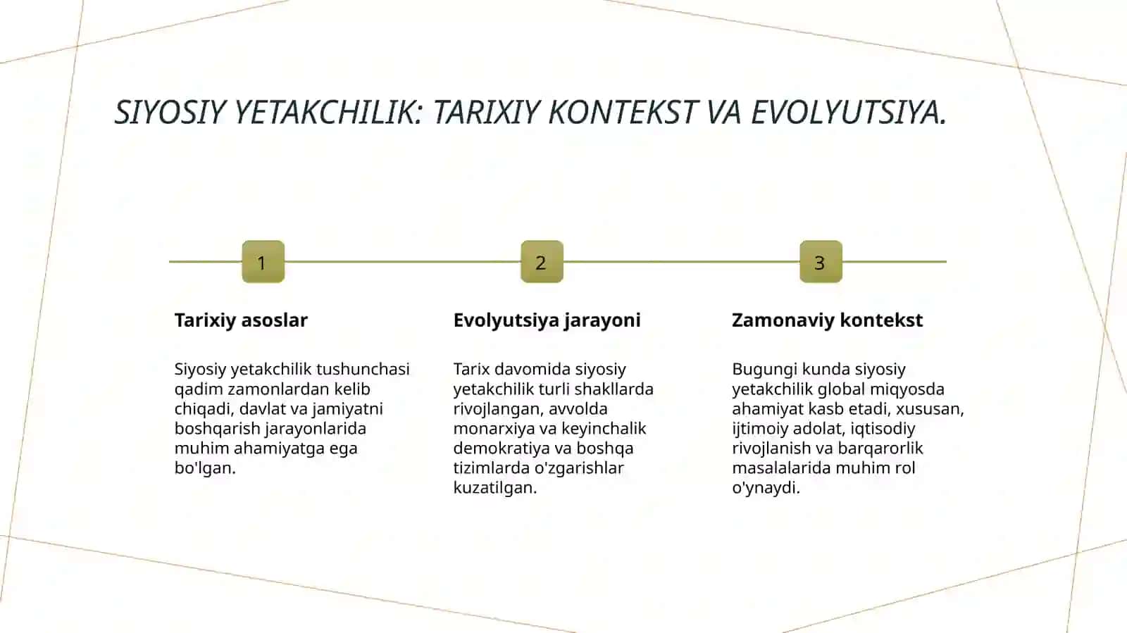 Siyosiy yetakchilik tushunchasi, tuzilishi, asosiy nazariyalari va funksiyalari 4