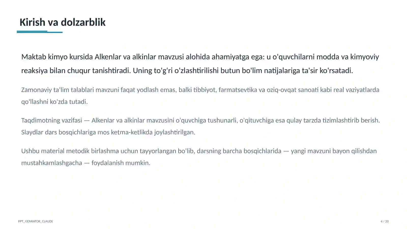 Alkenlar va alkinlar (10-sinf) 4