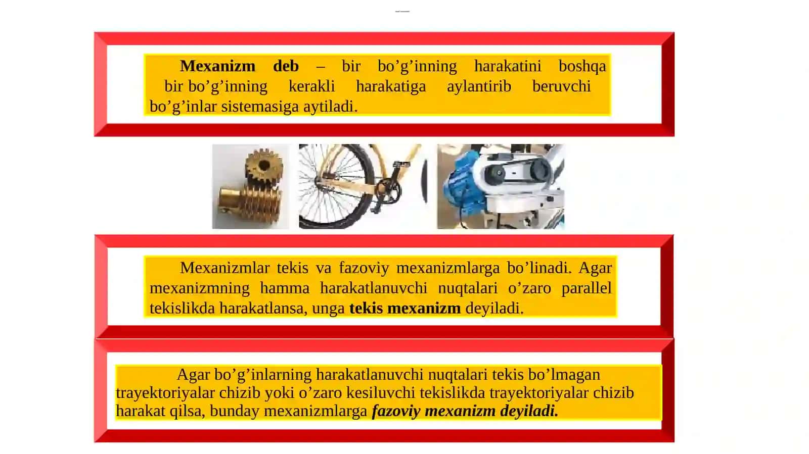 TEKIS RICHAGLI MEXANIZMLAR STRUKTURALIV A KINEMATIK SXEMASINI TUZISH 4