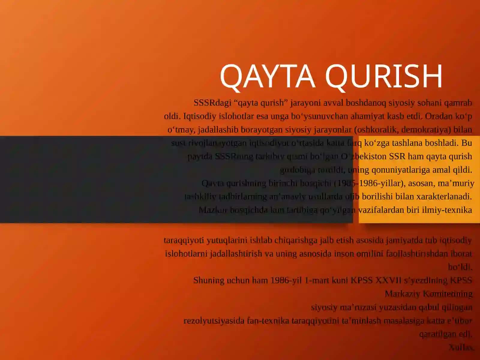 MUSTAQILLIKKA ERISHISH ARAFASIDA O‘ZBEKISTONDAGIIJTIMOIY-SIYOSIY JARAYONLAR 4