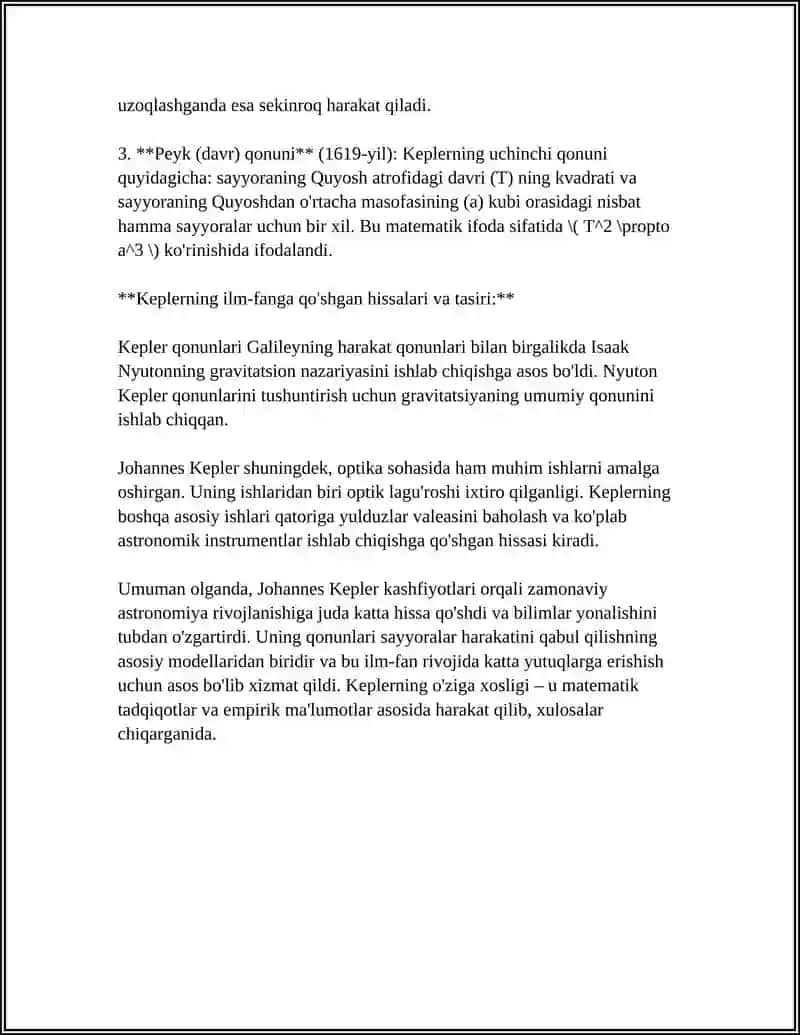 KEPLER QONUNLARI 4