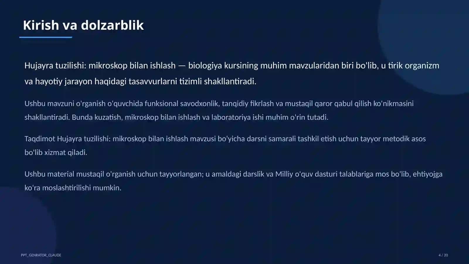 Hujayra tuzilishi: mikroskop bilan ishlash (5-sinf) 4