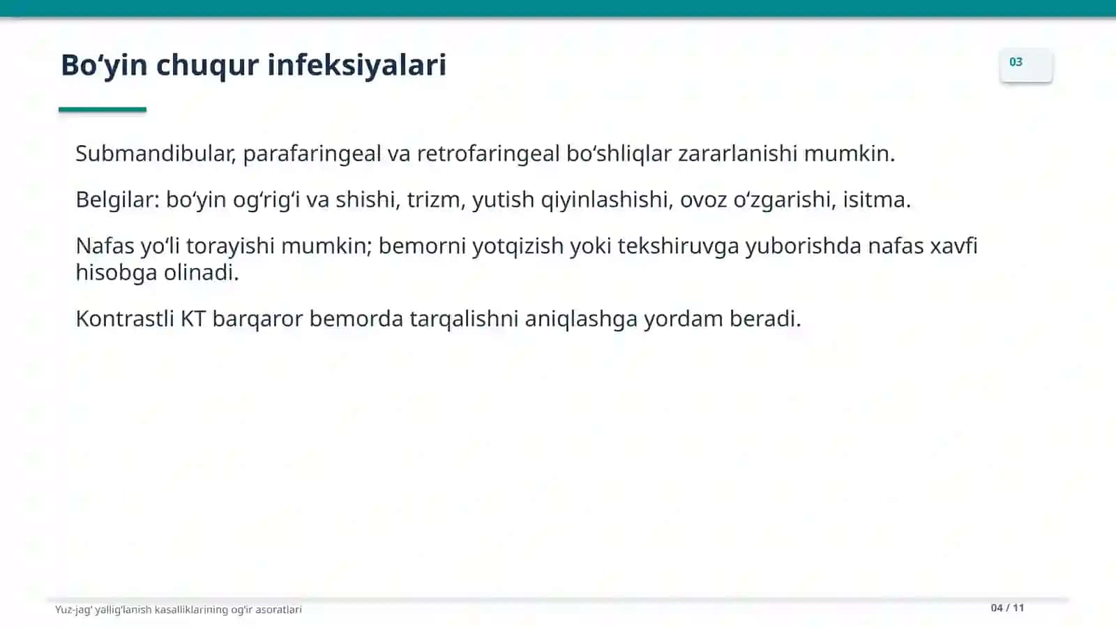 Yuz- jag' yalligʻlanish kasalliklarining ogʻir asoratlari 4