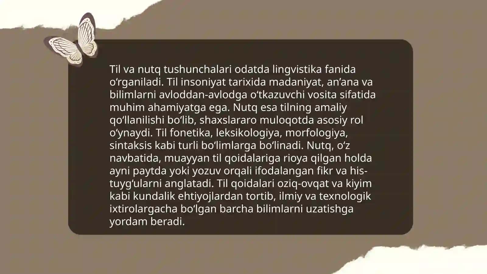 Kompyuter lingvistika fanidan 4