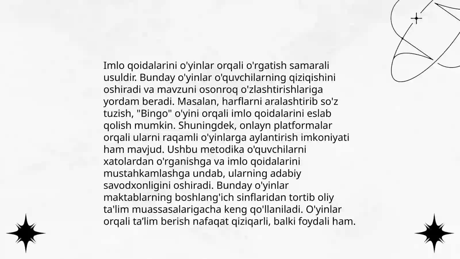 Boshlang'ich ta'limda imloviy savodxonlik bo‘yicha didaktik o'yinlardan foydalanish 4