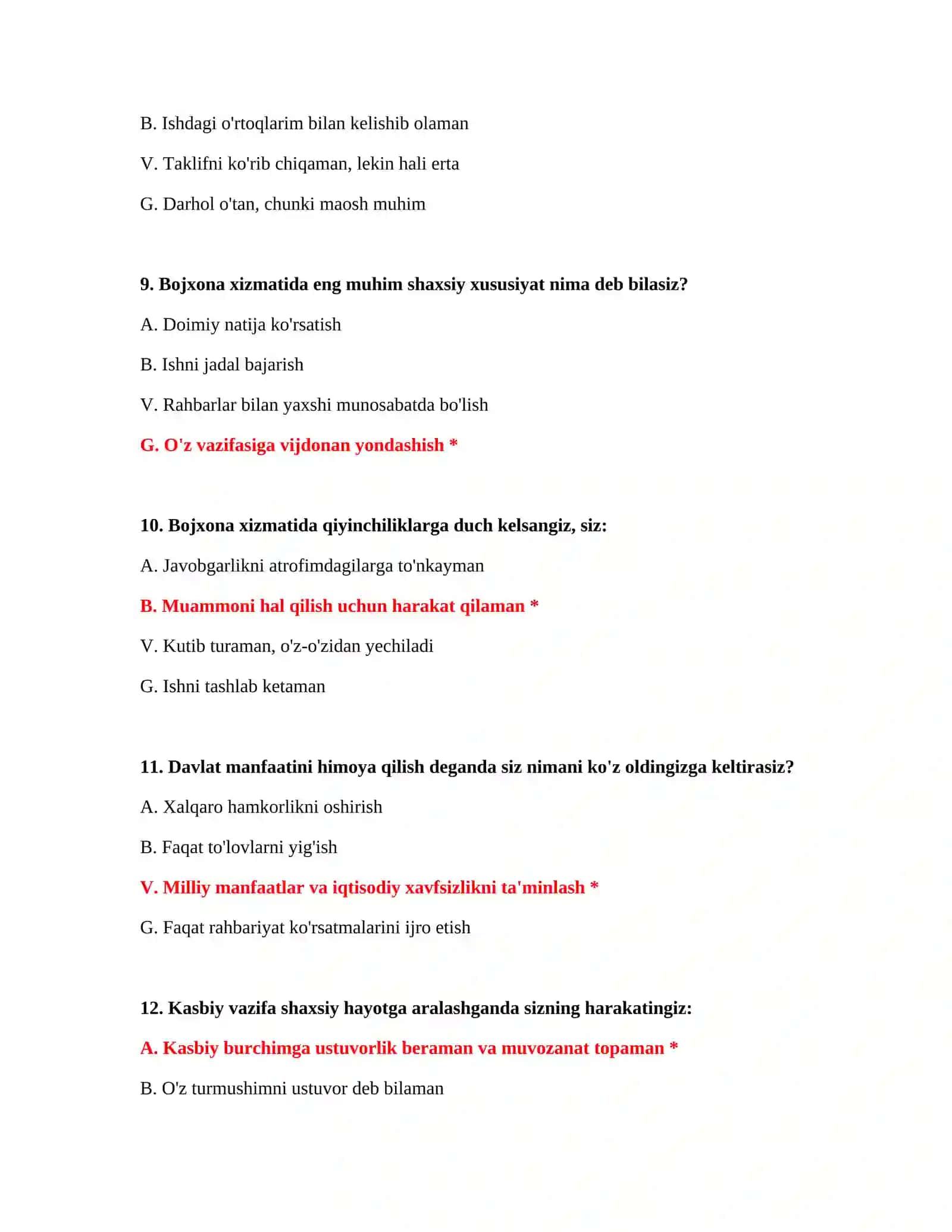 Bojxona testlari 300 ta 4