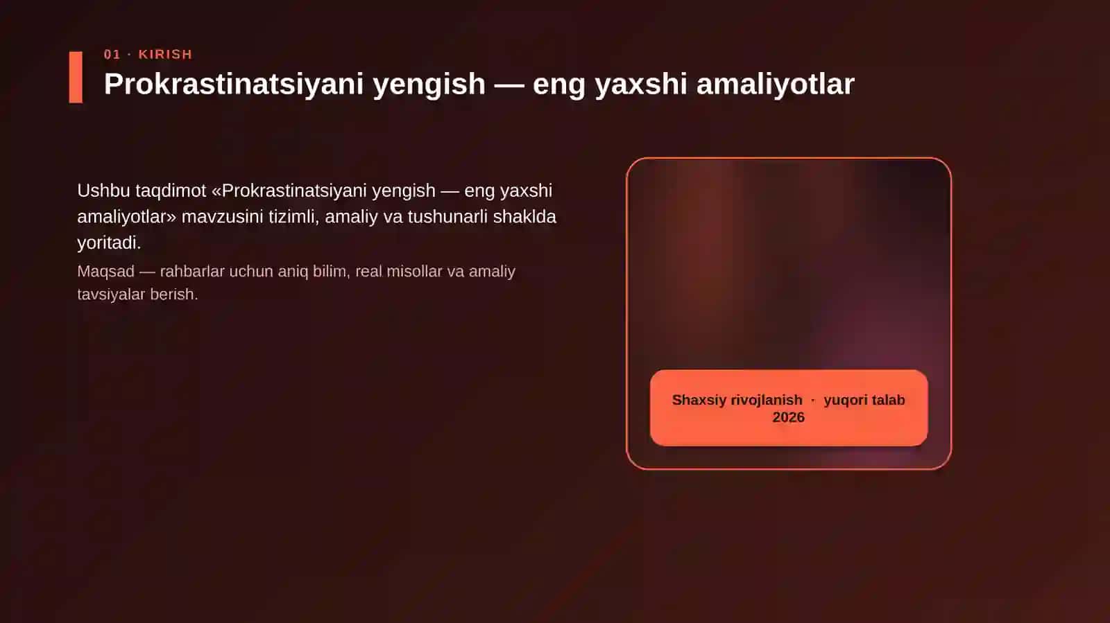 Prokrastinatsiyani yengish — eng yaxshi amaliyotlar 4