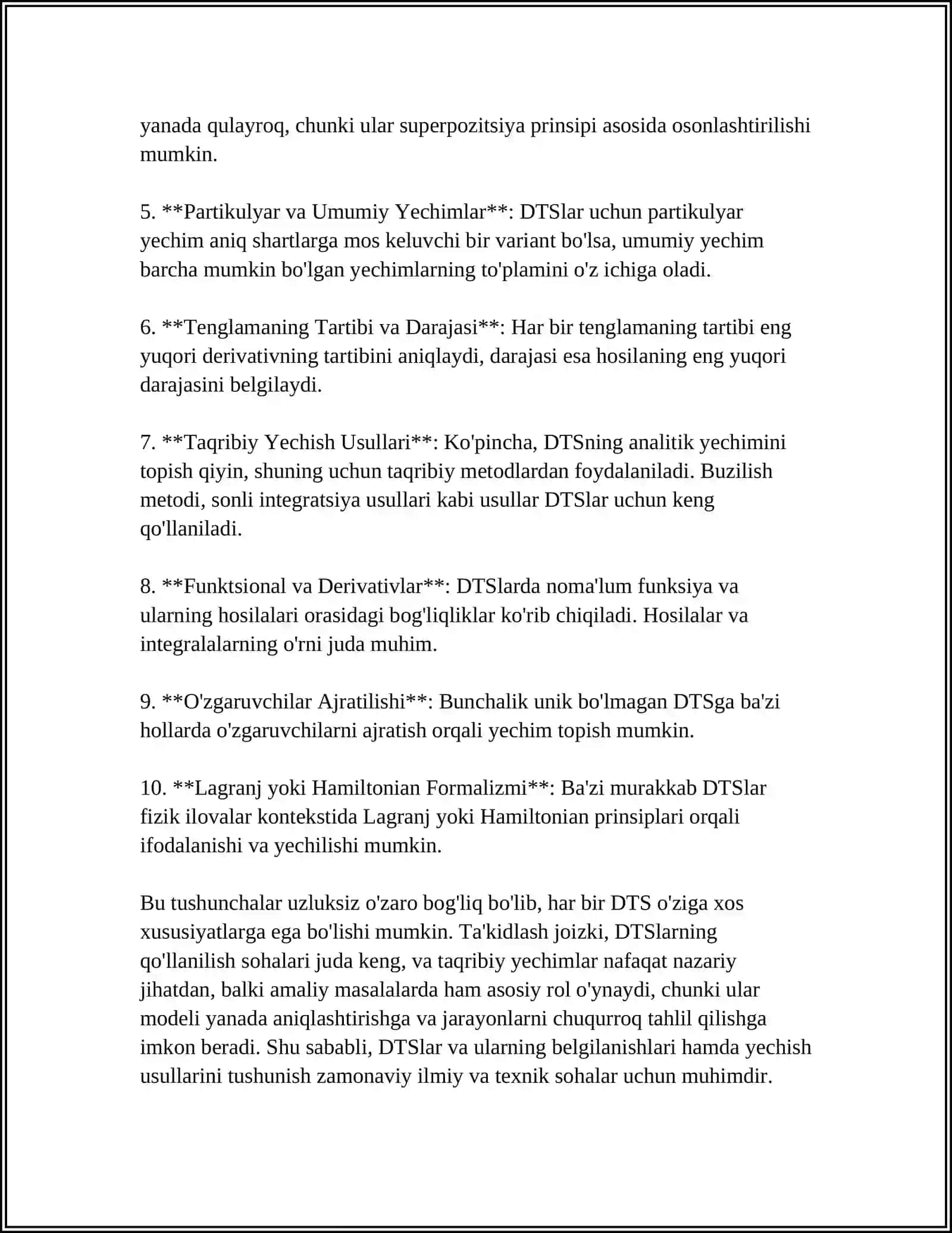 DIFFERENSIAL TENGLAMALAR SISTEMASI. DIFFERENSIAL TENGLAMALARNI TAQRIBIY YECHISH USULLARI 4