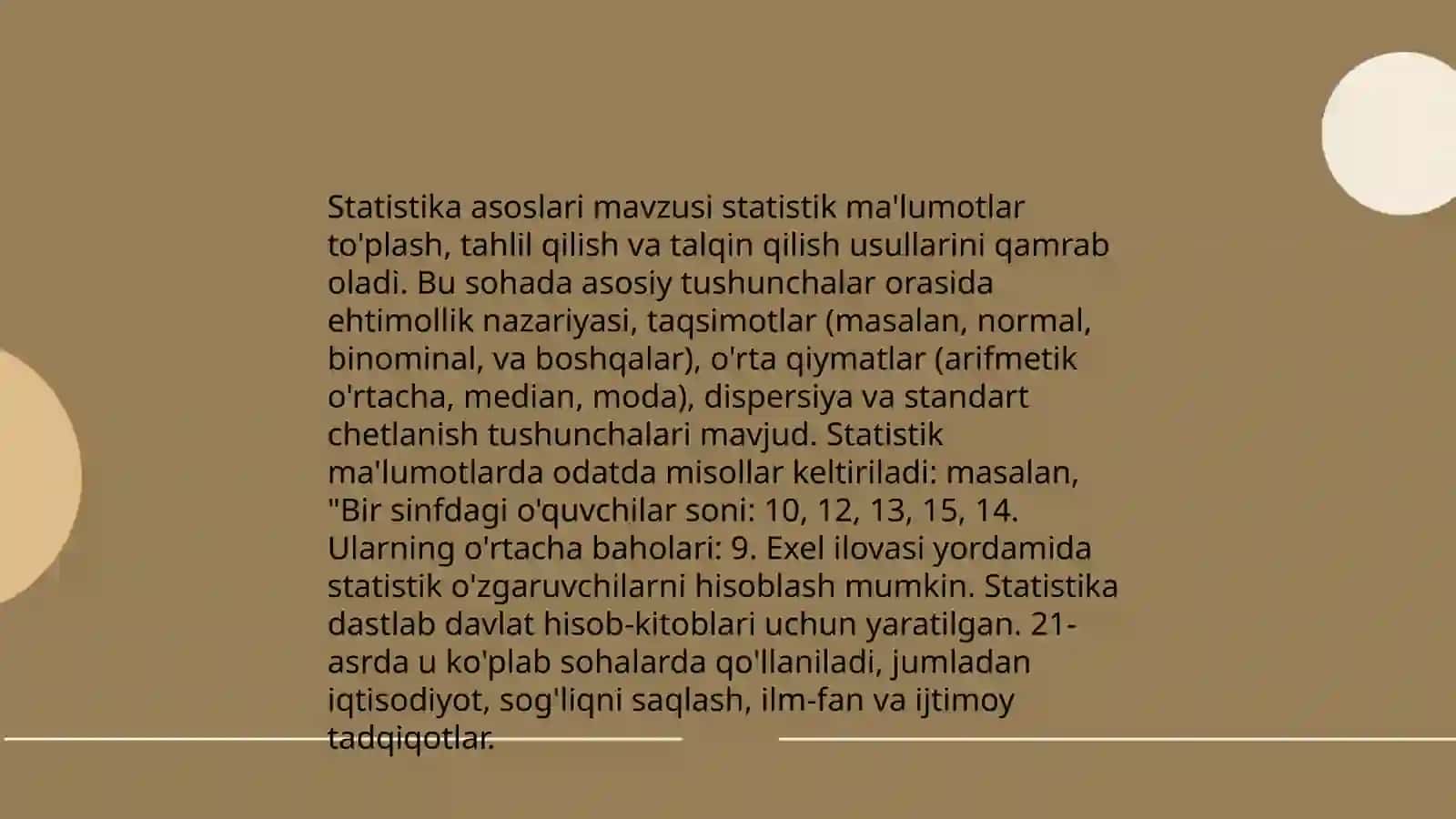 Òzaro boĝlanishlarni statistik òrganish 4