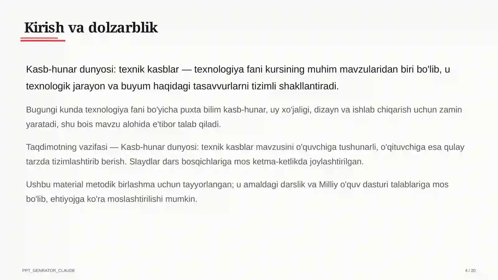 Kasb-hunar dunyosi: texnik kasblar (9-sinf) 4