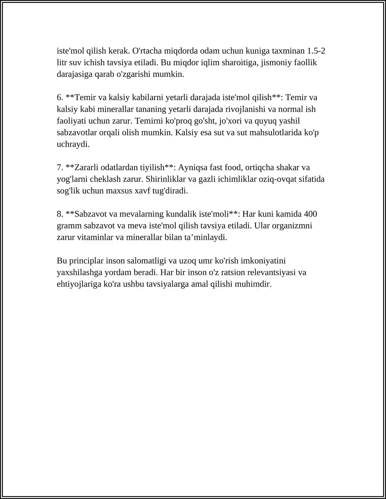 Ratsional ovqatlanish va ovqatlanish adekvatligini baxolash 4