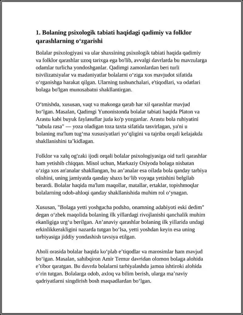 BOLA SHAXSINING PSIXOLOGIK TABIATI HAQIDAGI QARASHLARNING OʻZGARISHI 4