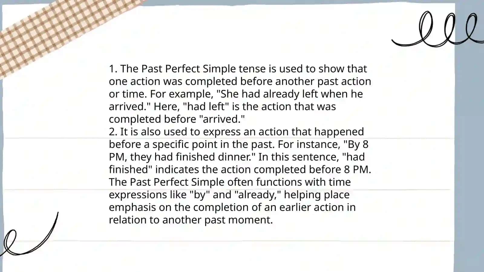 PAST PERFECT SIMPLE 4