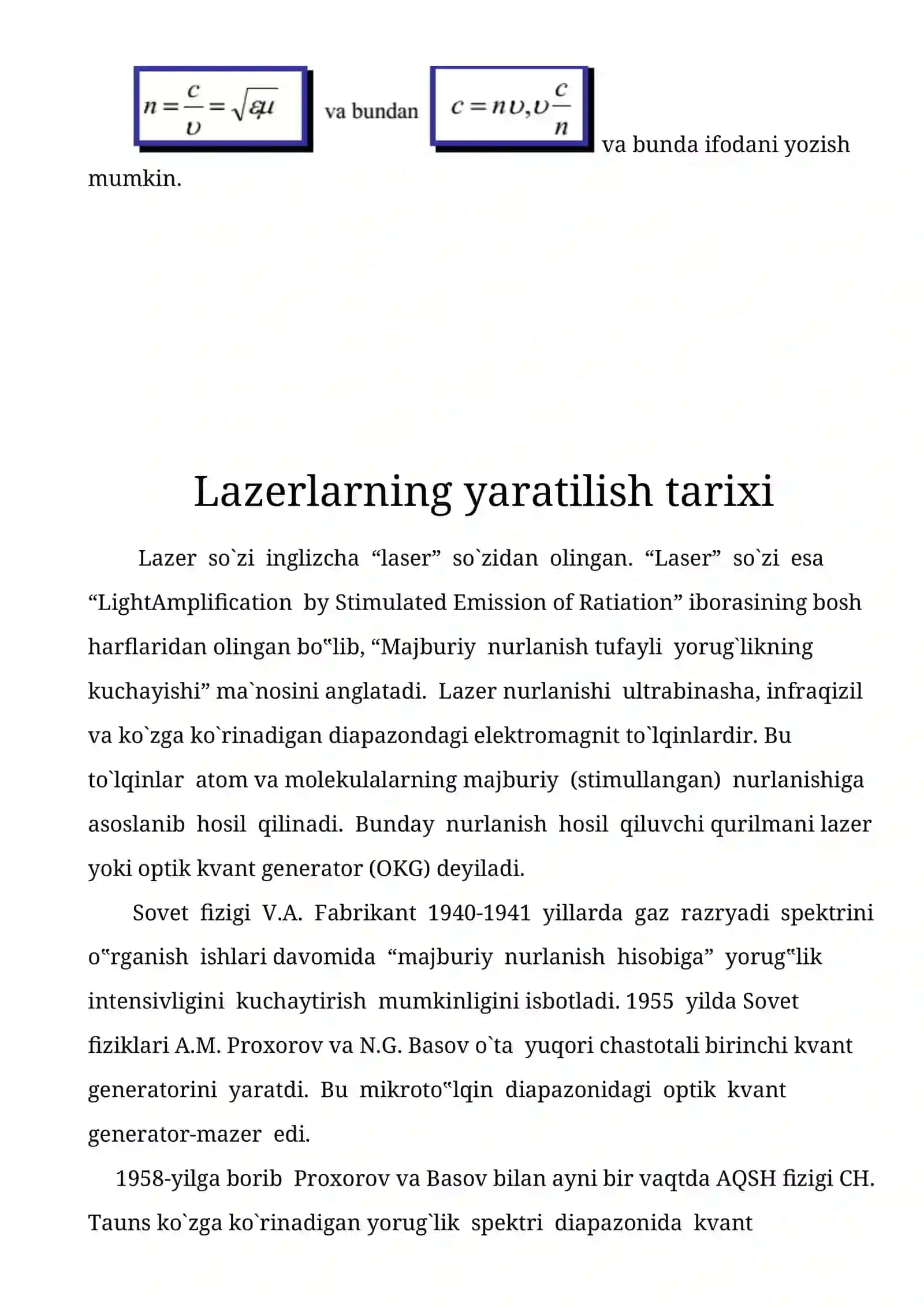 Lazerlarning amaliyotdagi qo`llanish sohalari 4