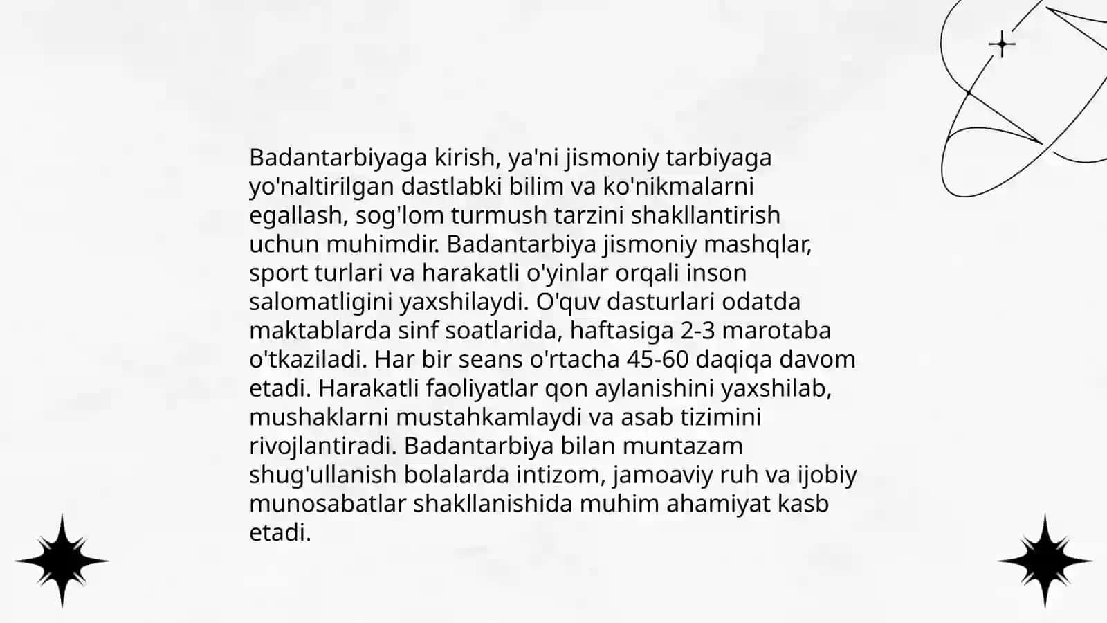 Badantarbiya mohiyati, o'tkazilishi va uning tashkiliy qismi 4