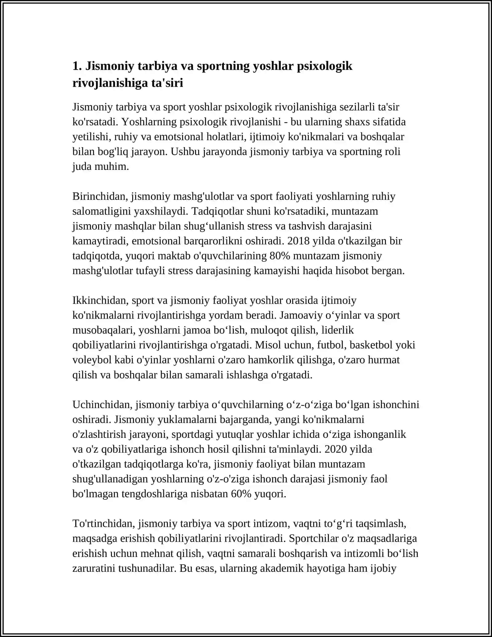 Jismoniy Tarbiya va Sportning Psixologik Ijtimoiy Rivojlanishga Tasiri 4