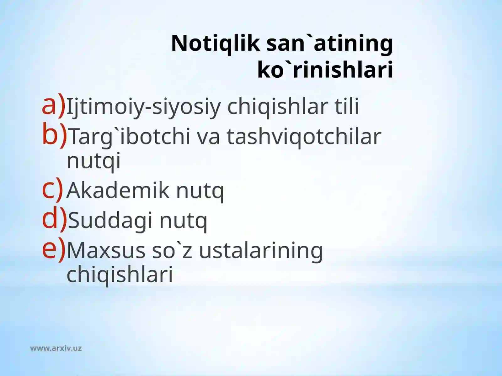 Ommaviy nutq tayyorlash qoidalari 4