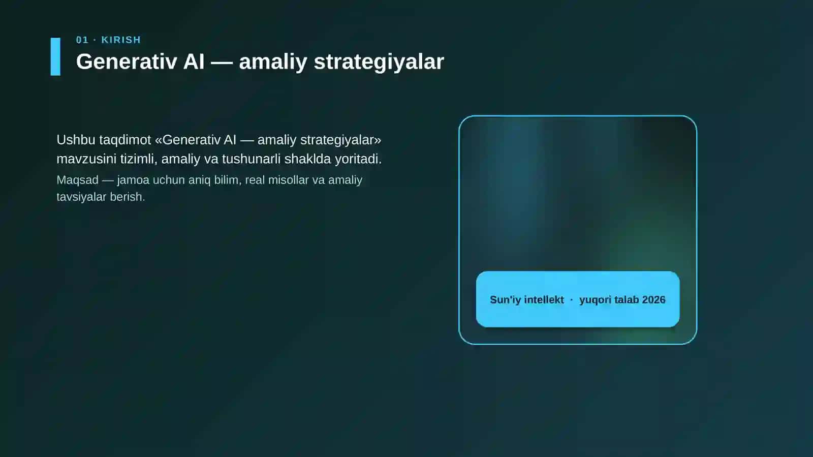 Generativ AI — amaliy strategiyalar 4