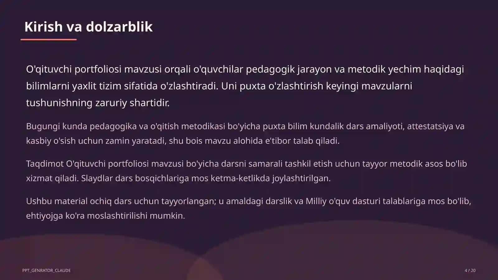 O'qituvchi portfoliosi 4