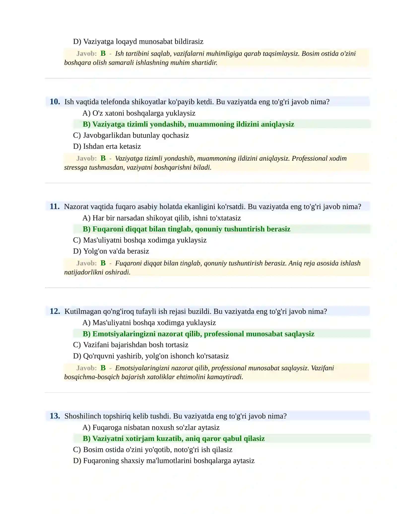 BOJXONA XIZMATIGA ISHGA KIRISH PSIXOLOGIK SINOV Testlari 4