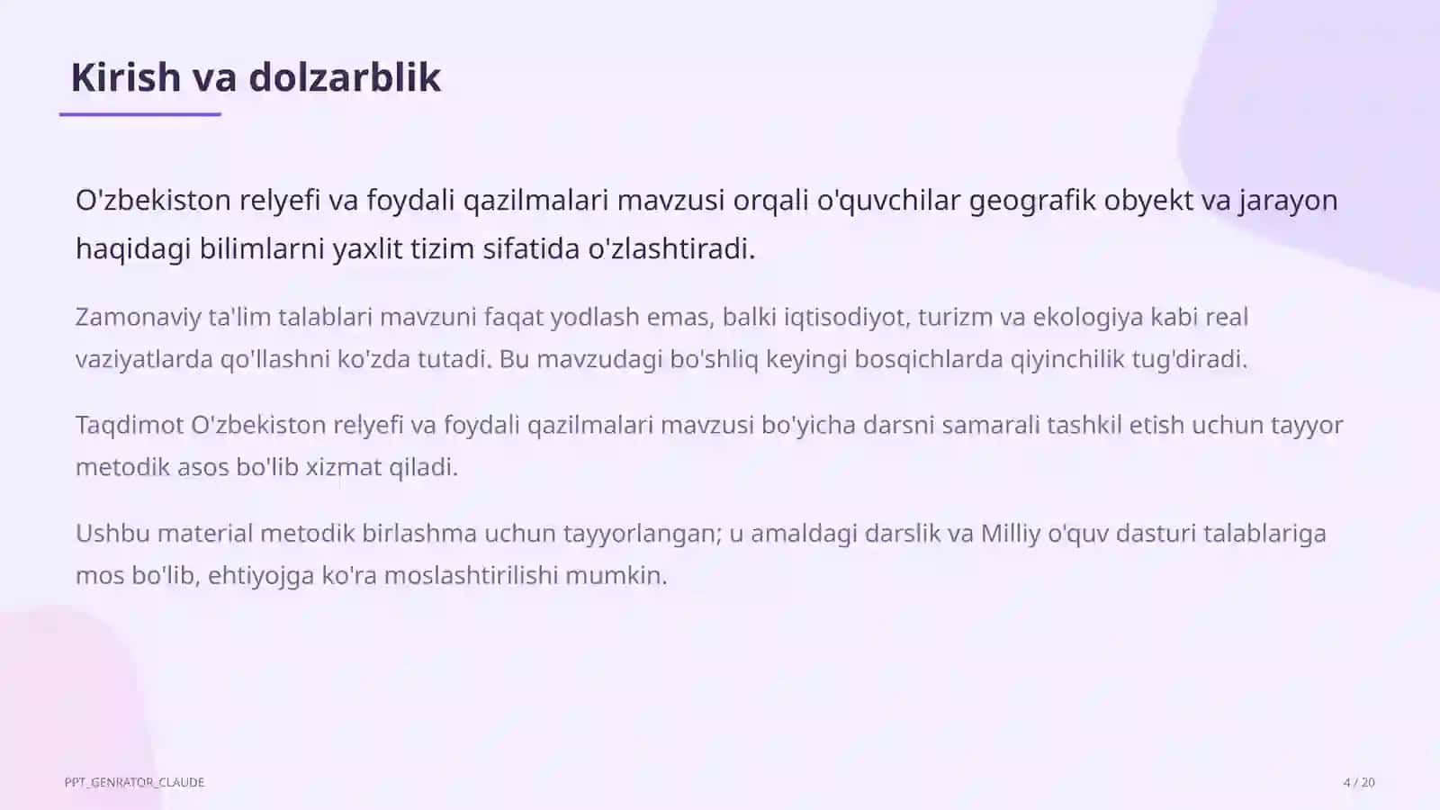 O'zbekiston relyefi va foydali qazilmalari (8-sinf) 4