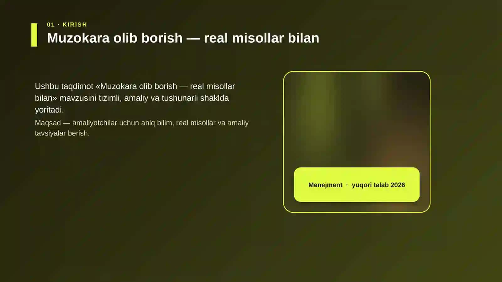 Muzokara olib borish — real misollar bilan 4