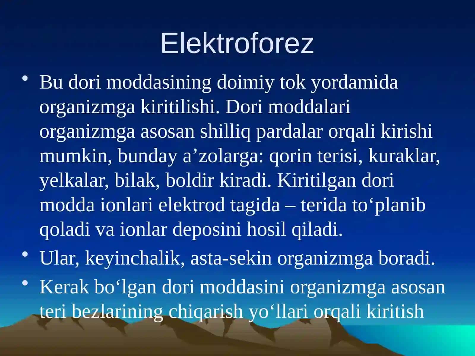 Elektr bilan davolash haqida tushuncha. Uning organizmga ko'rsatadigan ta'siri 4