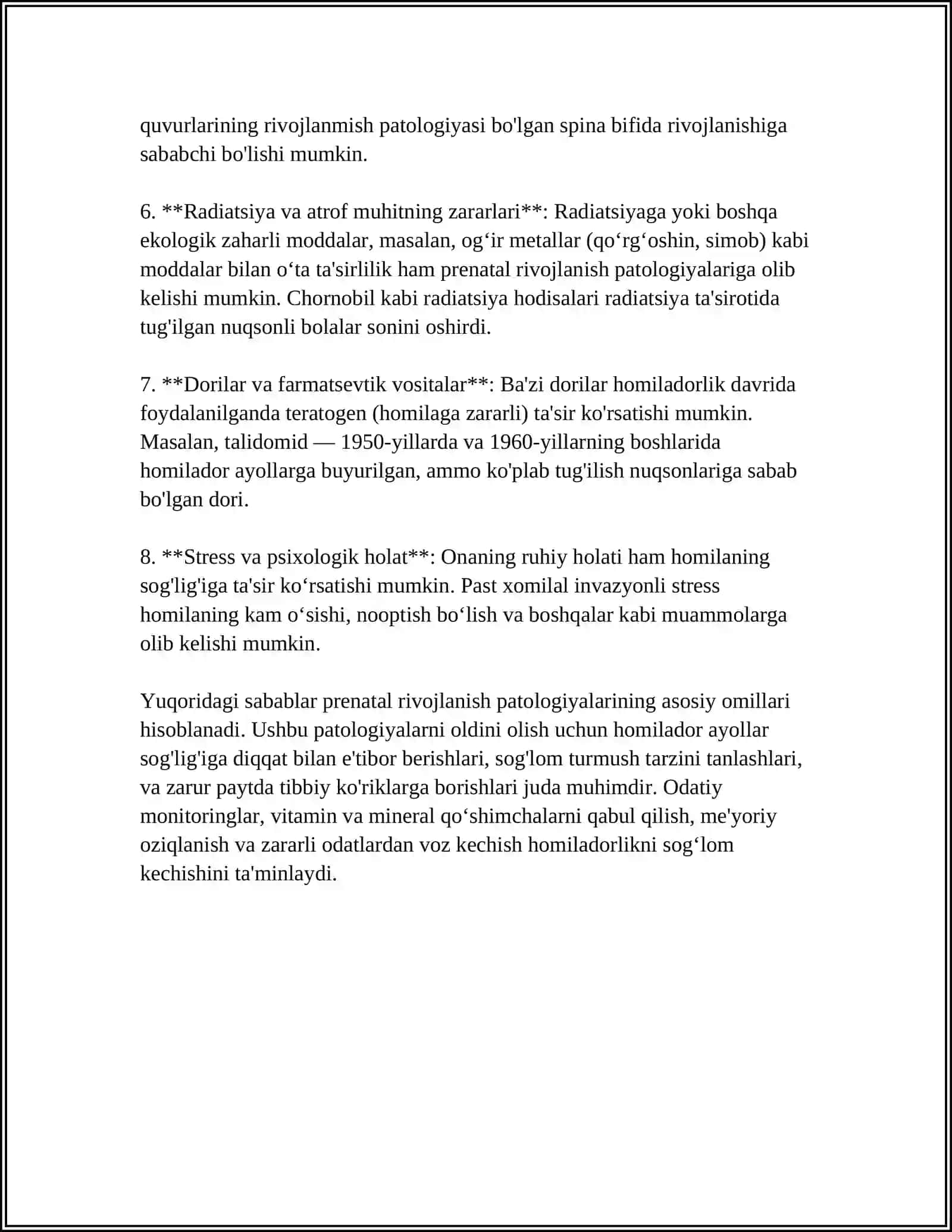 ONA QORNIDA RIVOJLANISH PATOLOGIYASI 4
