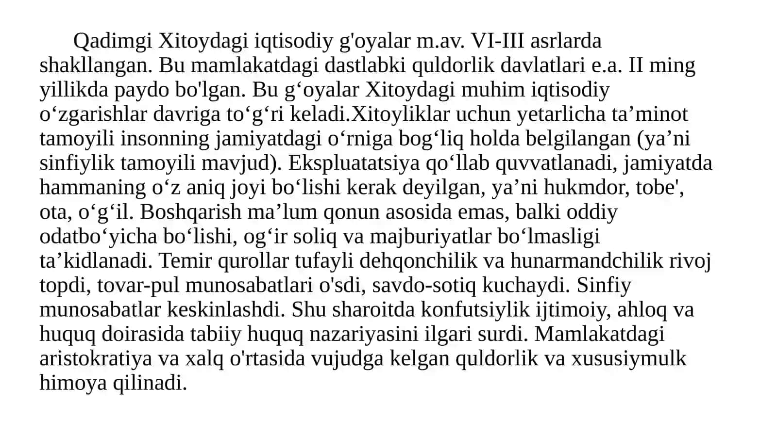 QADIMGI XITOYDAGI IQTISODIY FIKRLAR 4
