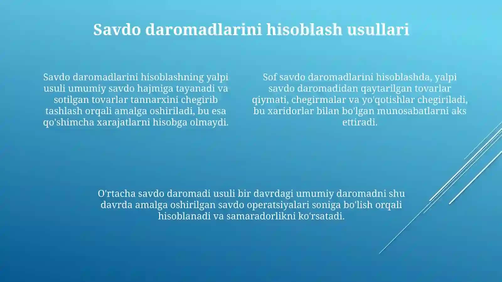 Savdokorxonalarining daromadlari 4
