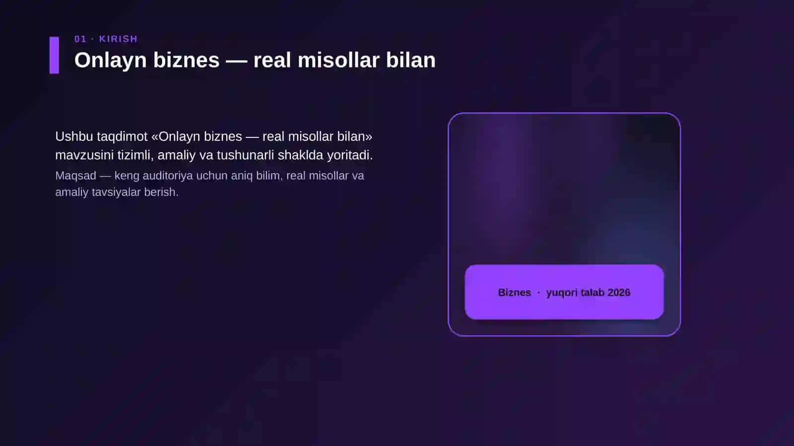 Onlayn biznes — real misollar bilan 4