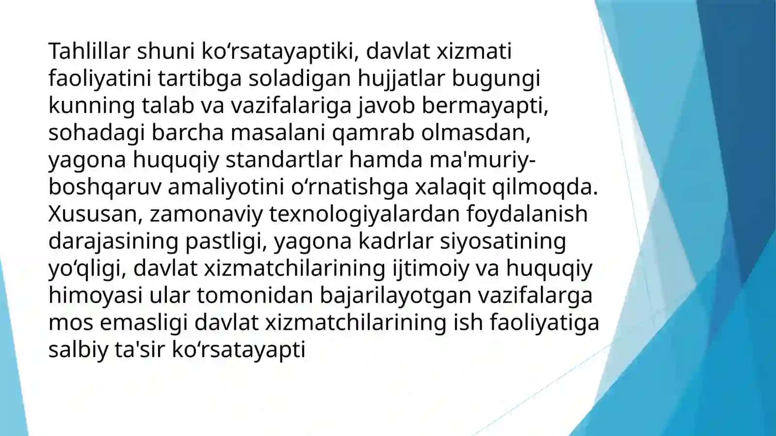 Ma'muriy Islohotlar Davlat Boshqaruvi Tizimida 4