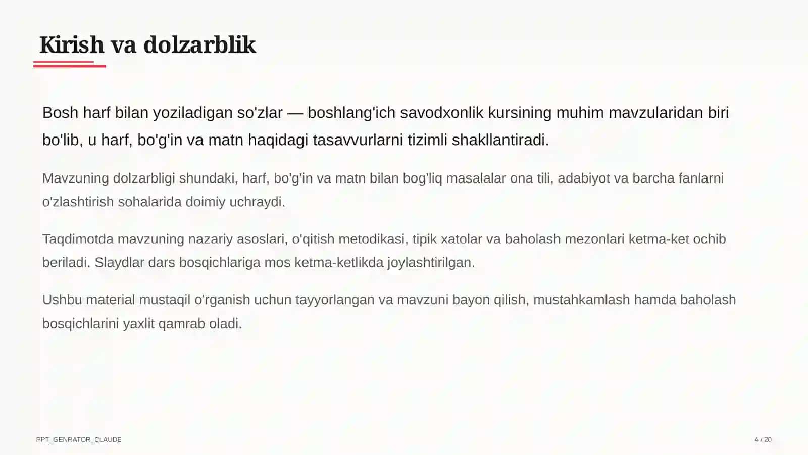 Bosh harf bilan yoziladigan so'zlar (2-sinf) 4