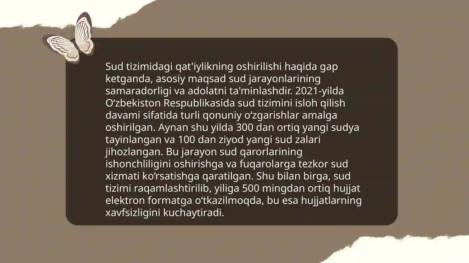 Huquq targibot organlari va Sud tizimidagi oʻzgarishlar 4