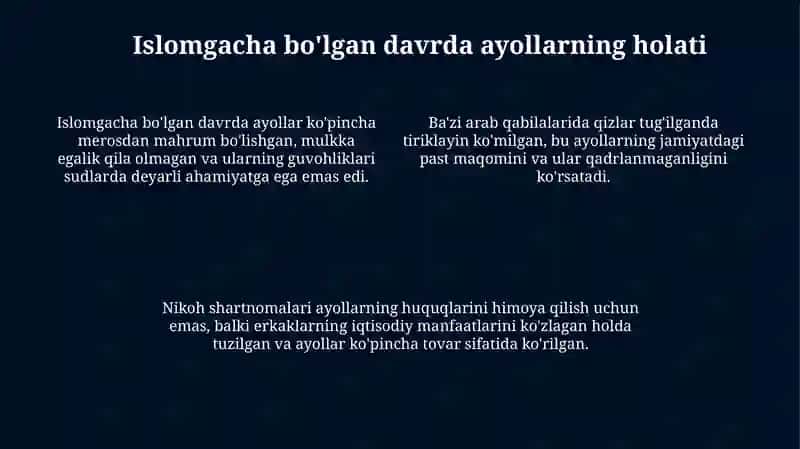 Paygʻambarimiz va Ayollar Huquqlari 4