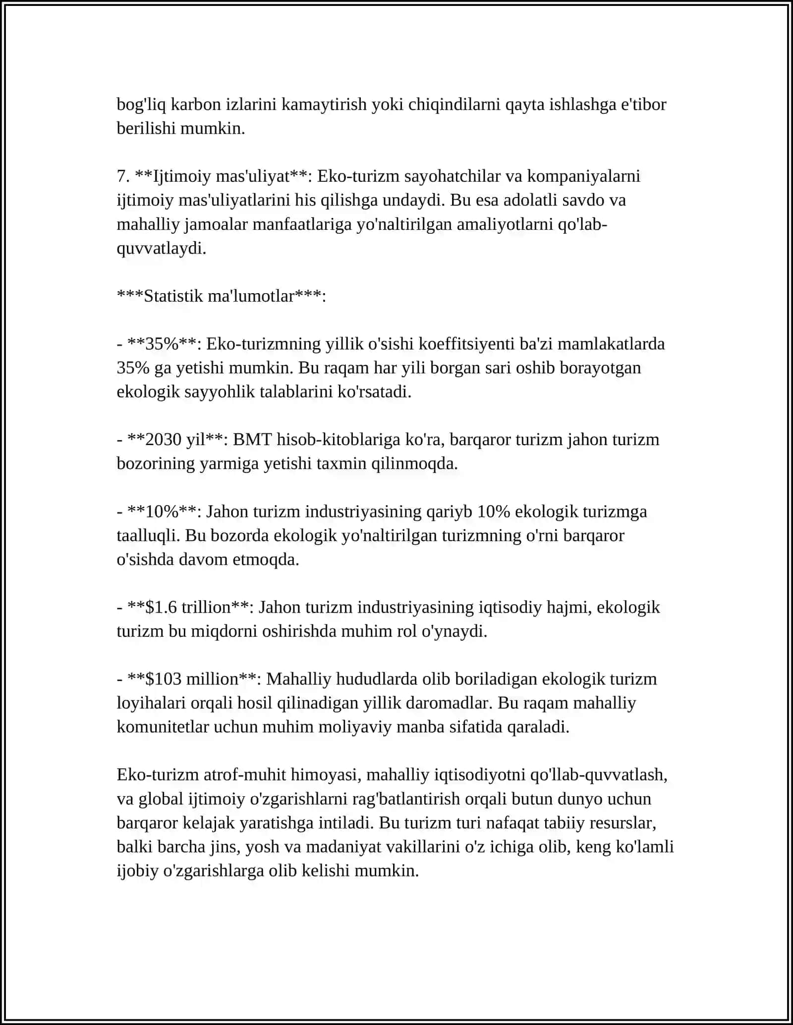EKOLOGIK TURIZMNI RIVOJLANTIRISHNING ZAMONAVIY TENDENSIYALARI 4