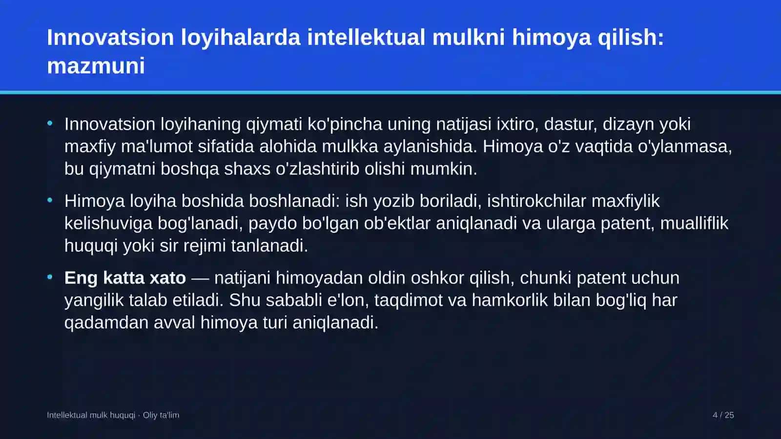qora metallurgiyada innovatsion loyihalarda intellektual mulkni himoya qilish 7650 4