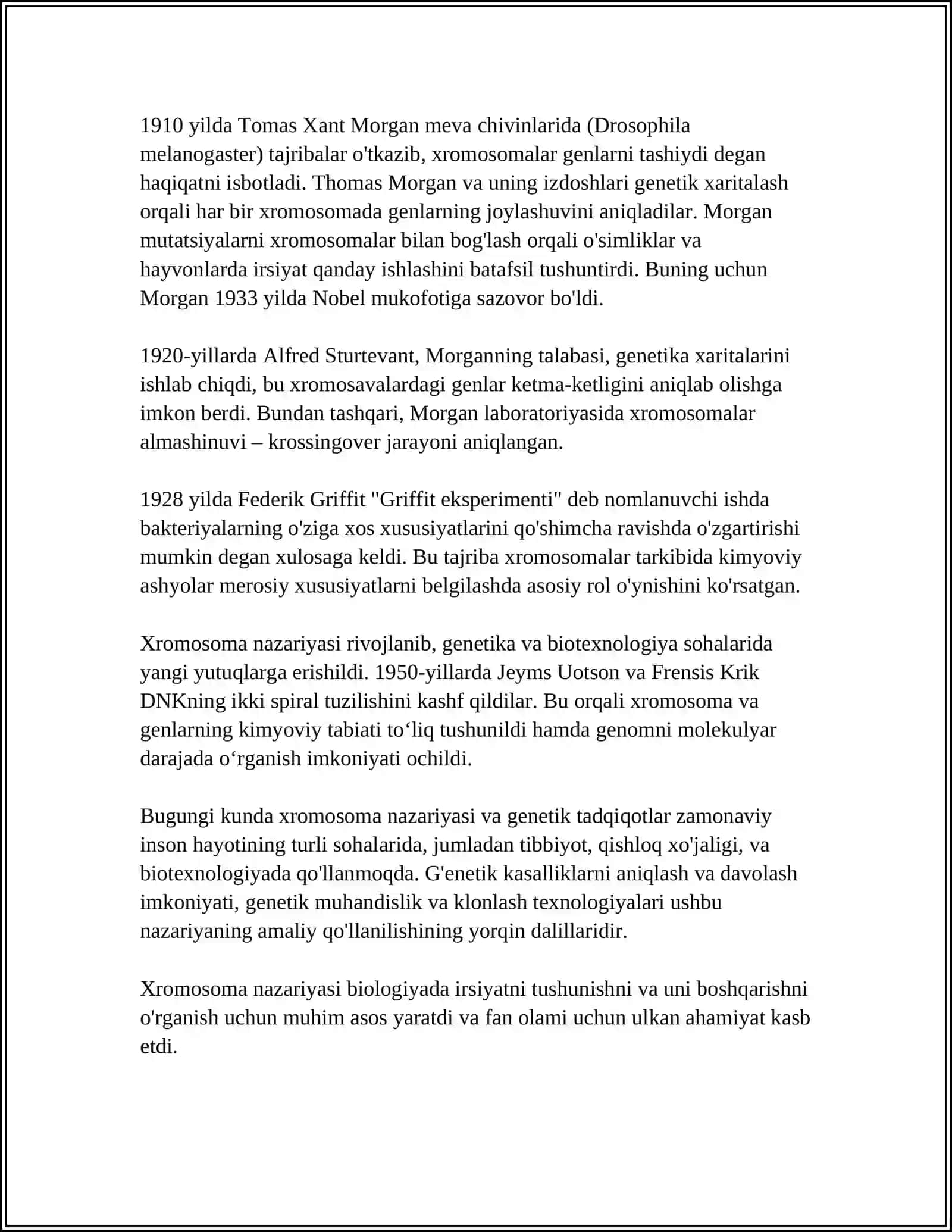 IRSIYATNING XROMOSOMA NAZARIYASI 4
