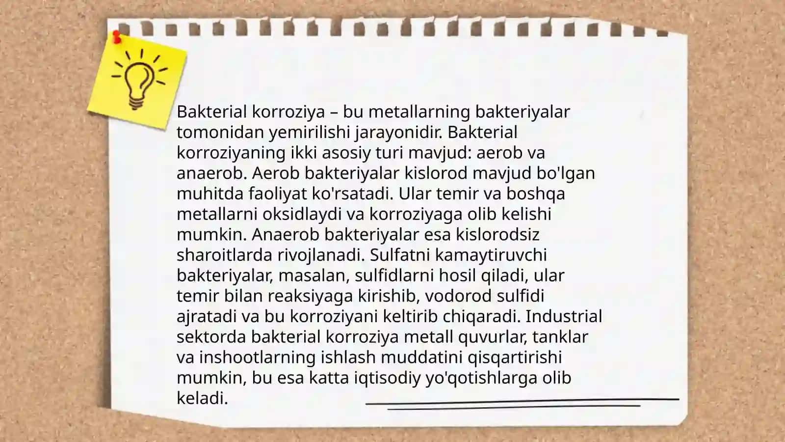 Metallar bakterial korroziyasining biokimyoviy va kimyoviy mexanizmlari 4