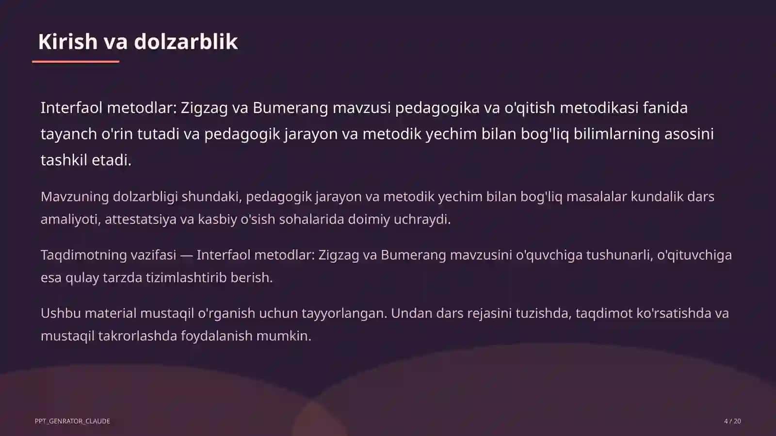Interfaol metodlar: Zigzag va Bumerang 4