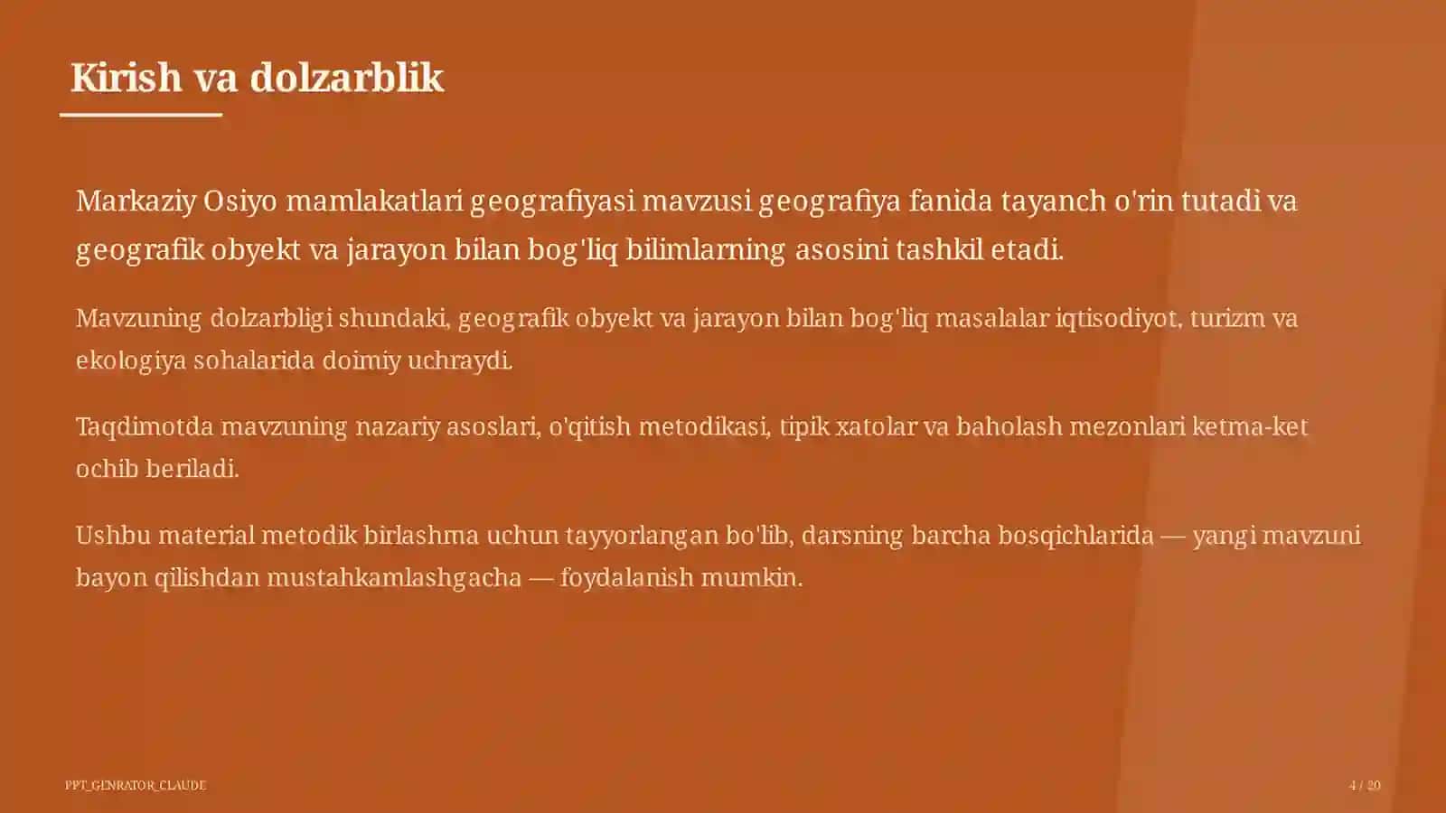Markaziy Osiyo mamlakatlari geografiyasi (11-sinf) 4