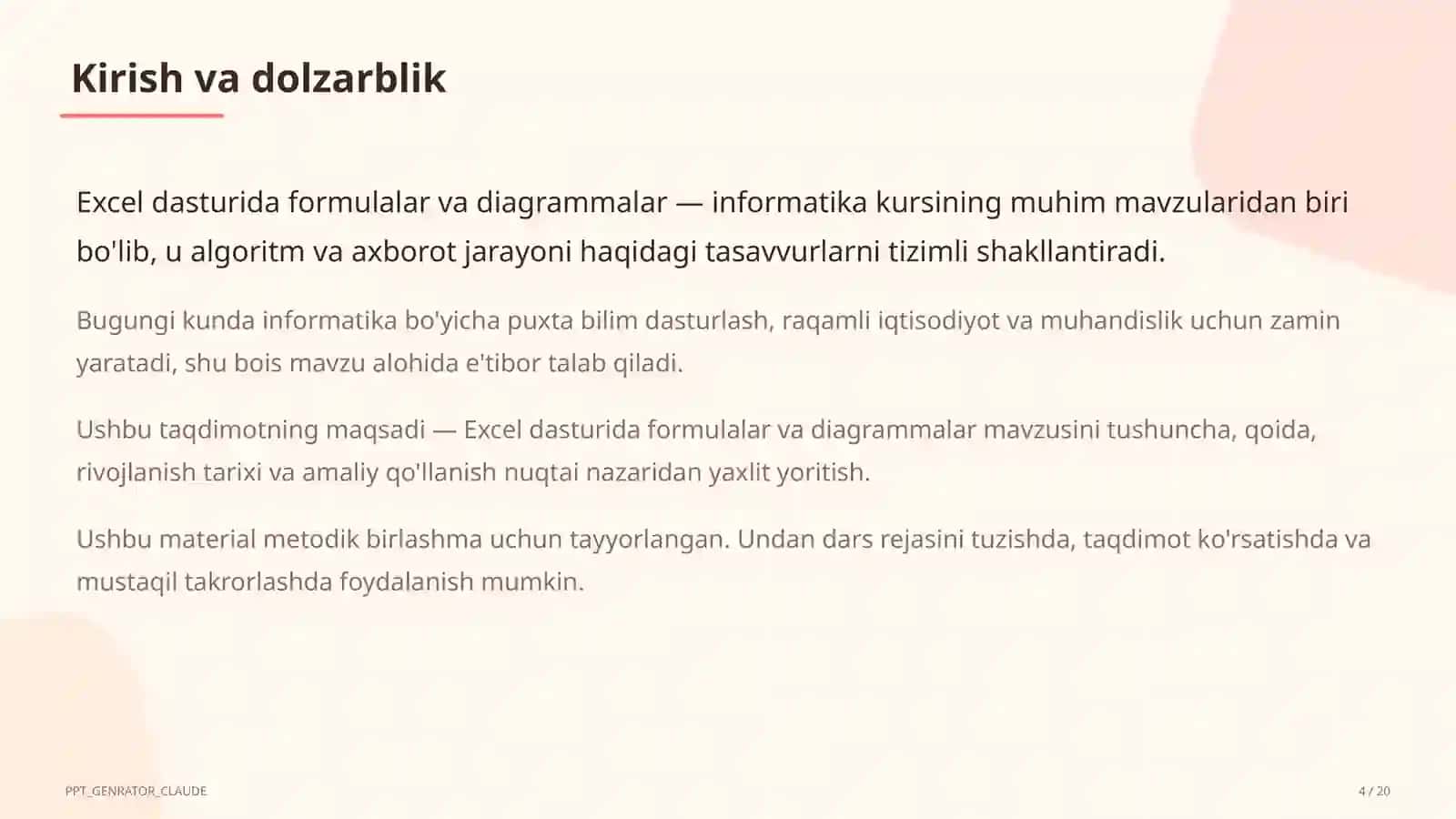 Excel dasturida formulalar va diagrammalar (7-sinf) 4
