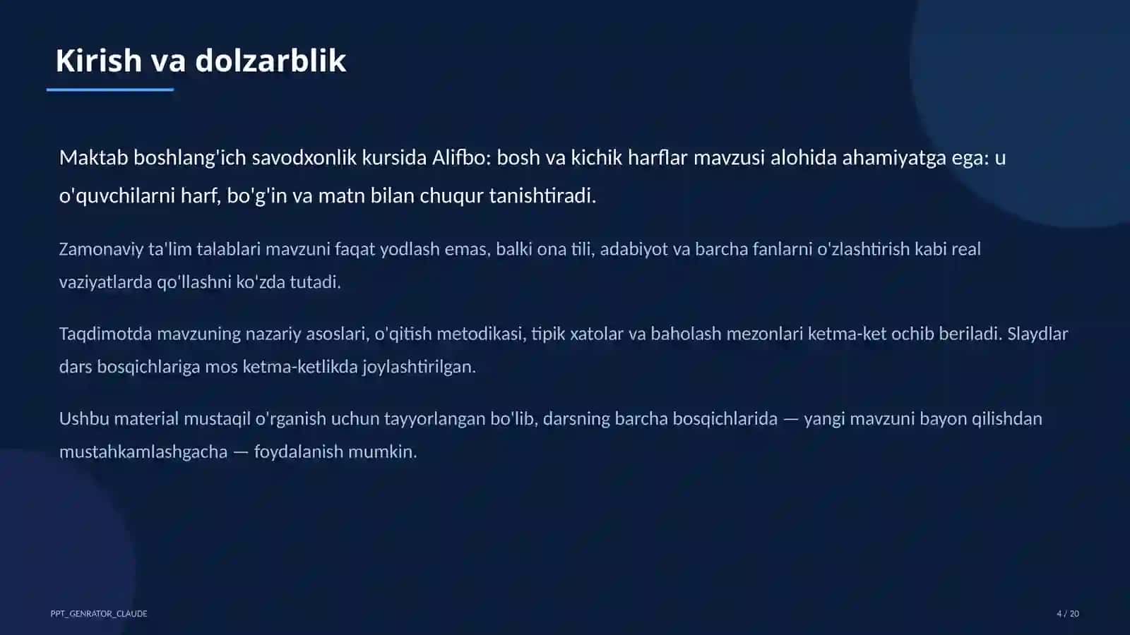 Alifbo: bosh va kichik harflar (1-sinf) 4
