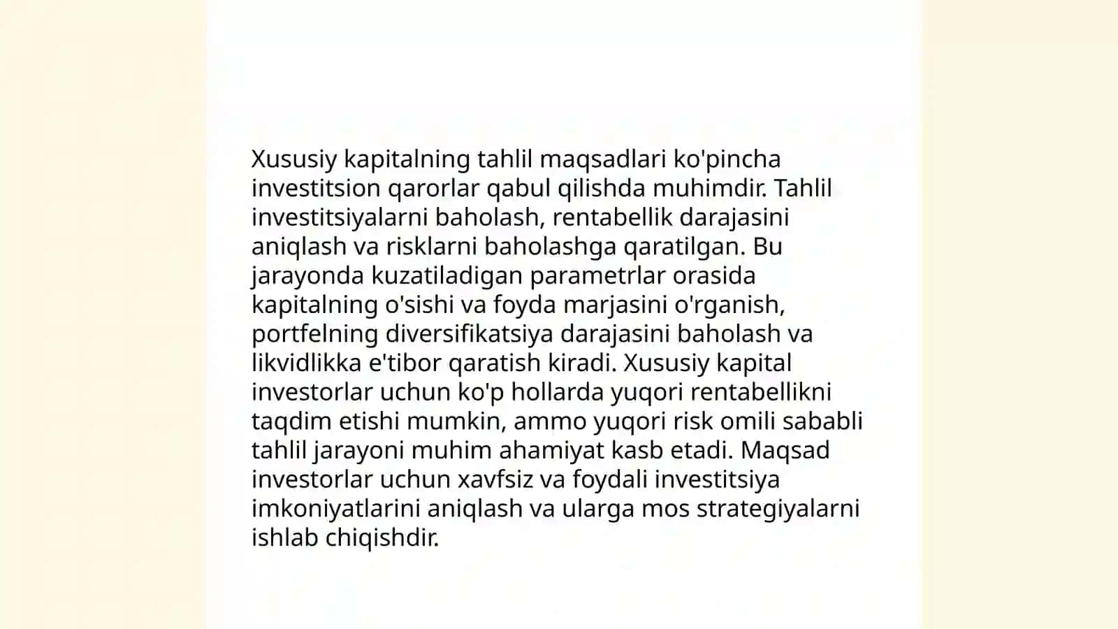 Xususiy kapitalni tahlil etishning maqsadi va vazifalari 4