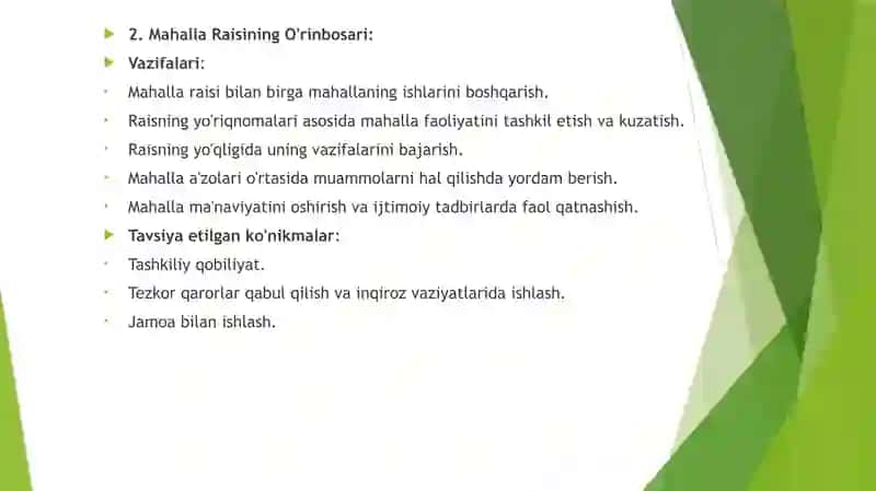 Mahalla yettiligi kimlar va ularning vazifalari 4