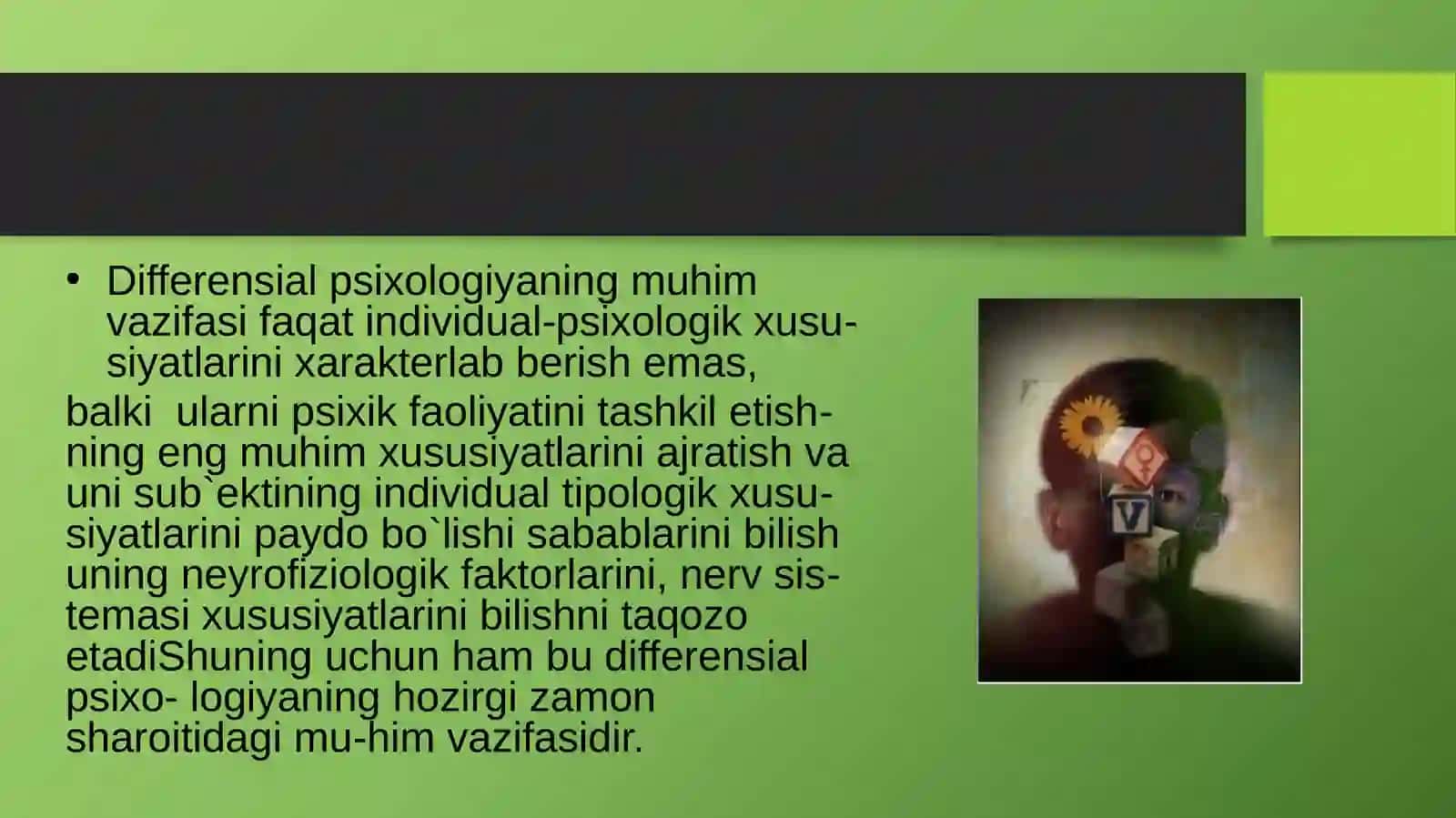 Inson faoliyatining differensial psixologik sifatlari. Tafakkur va informatika. Tafakkur tahliliga kognitiv yondashuv 4
