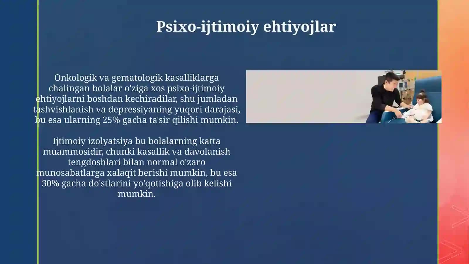 Onkologik va gematalogik muammoga chalingan bolalarni oʻqitishdagi xususiyatlar 4
